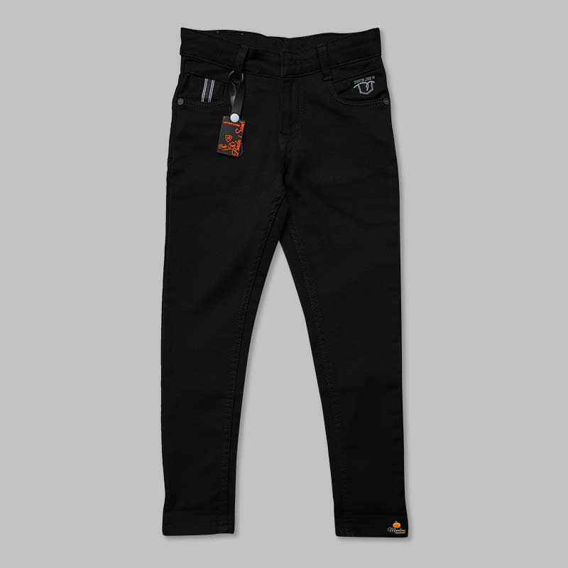 Black Solid Jeans for Boys