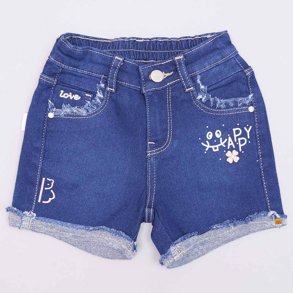 Navy Blue Denim Shorts for Girls