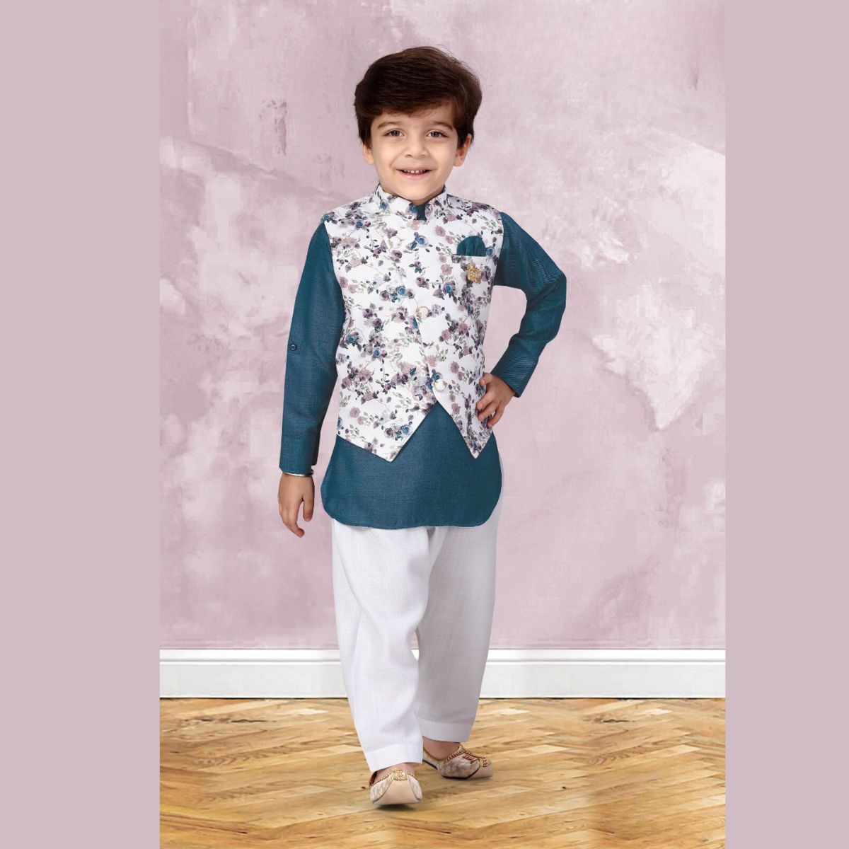 Buy NEW GEN Baby Boy's Cotton Silk Kurta, Pyjama With Jacket (MODI  TJACKET_33 6 - 12 MONTH_Black_6 Months-12 Months) at Amazon.in