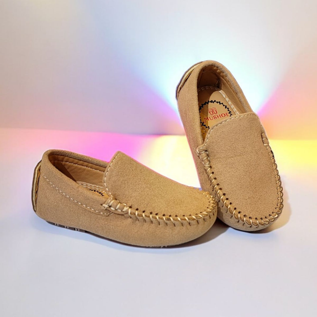 Beige Loafer Shoes for Boys