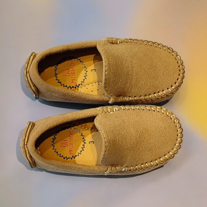 Beige Loafer Shoes for Boys