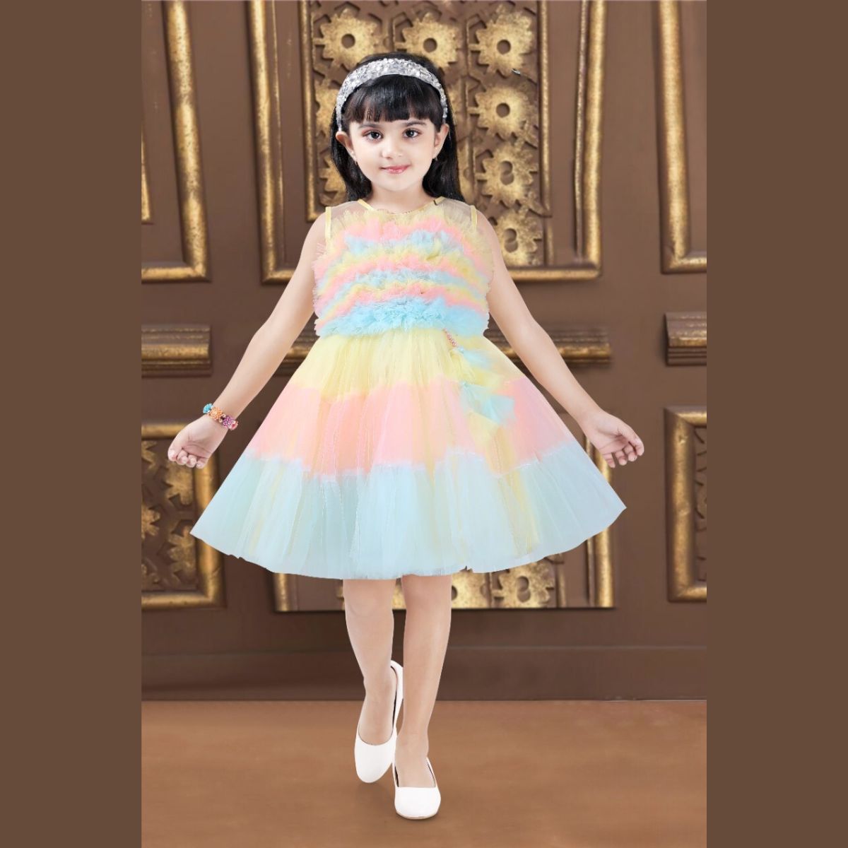 Buy Party Wear Baby Girl Frock With Layered Pattern  Mumkins