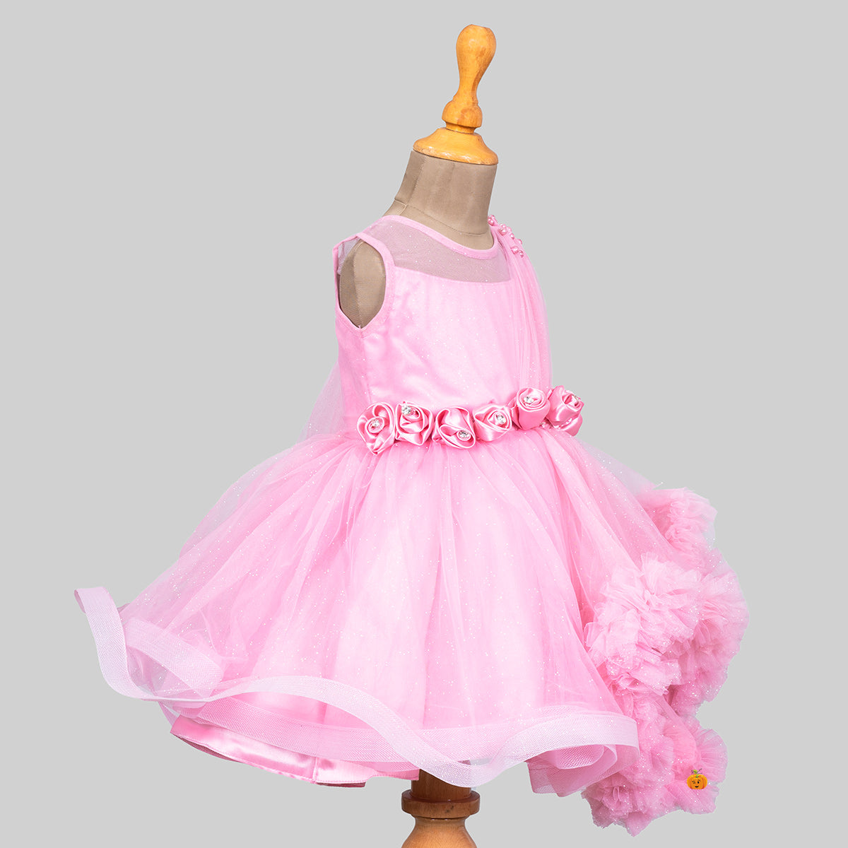 Baby Pink Sequin with Multi Frill Tail Frock – Clothing Inn – Baby Boutique