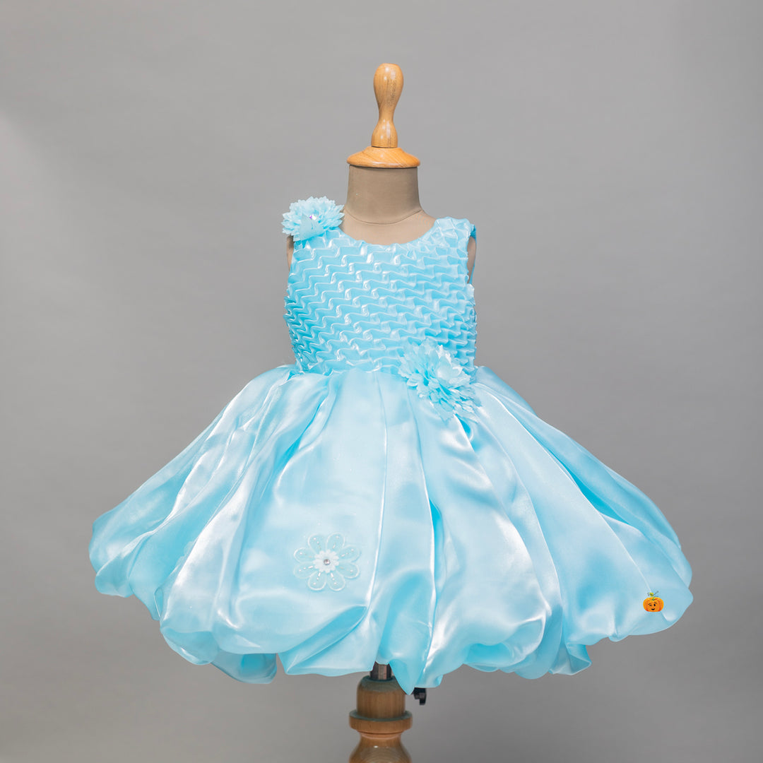 Party Wear Sky Blue Girls Frock