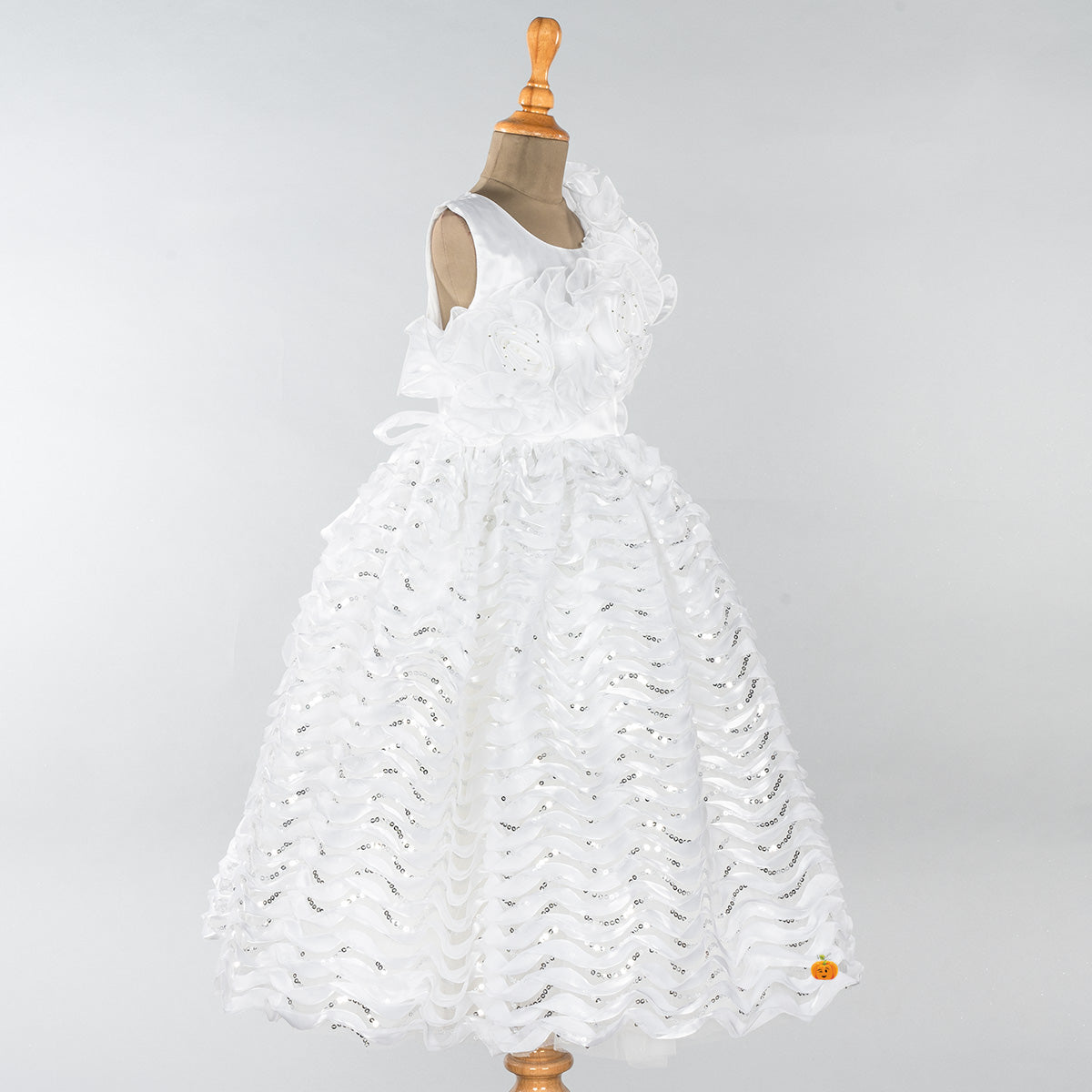 Graceful White and Red Dress – babiesfrock