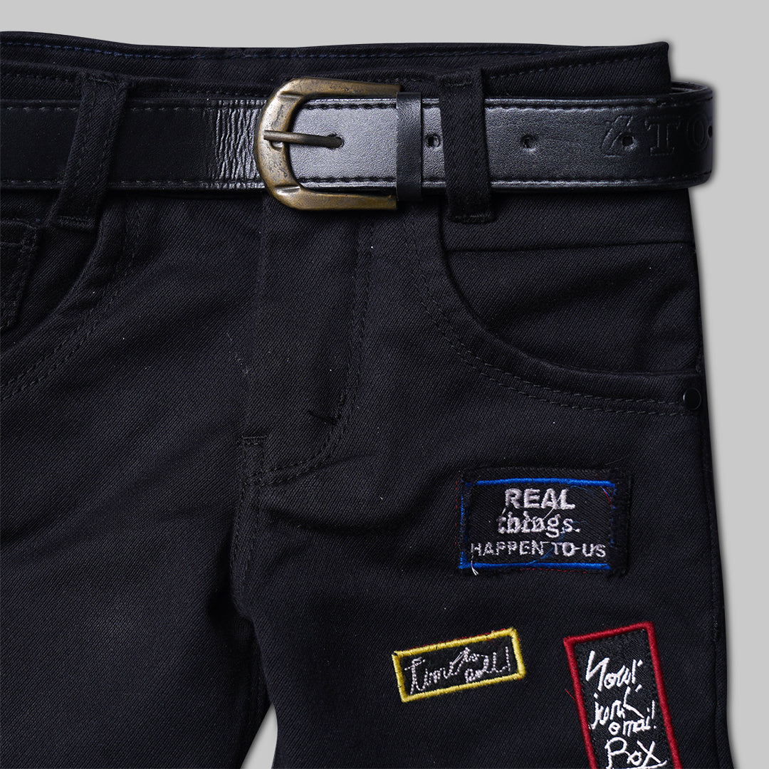 Black Jeans for Boys Close Up View