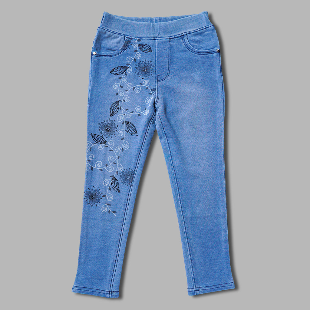 Dark & Light Blue Jeggings for Girls