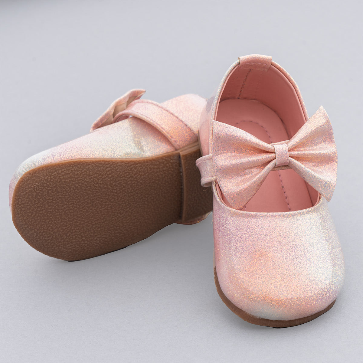 Pink Golden Belly Shoes for Baby Girls