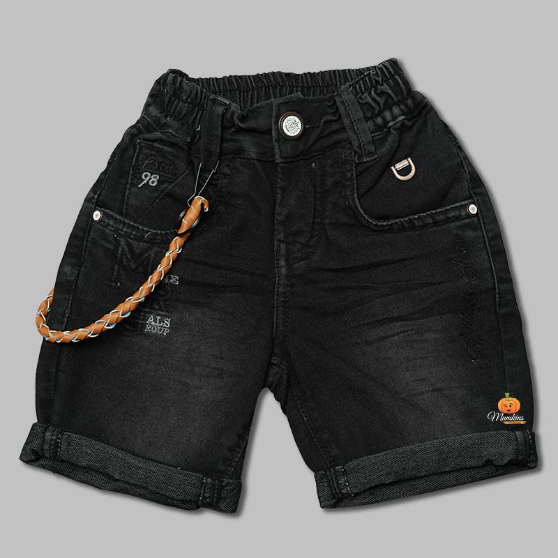 Black jean shorts for fashion boys