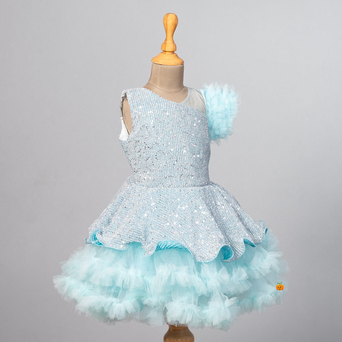 Little Kids' Sequin Dress in Light Blue | Postie