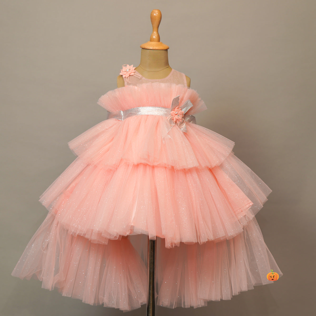 Peach colour shop baby frock