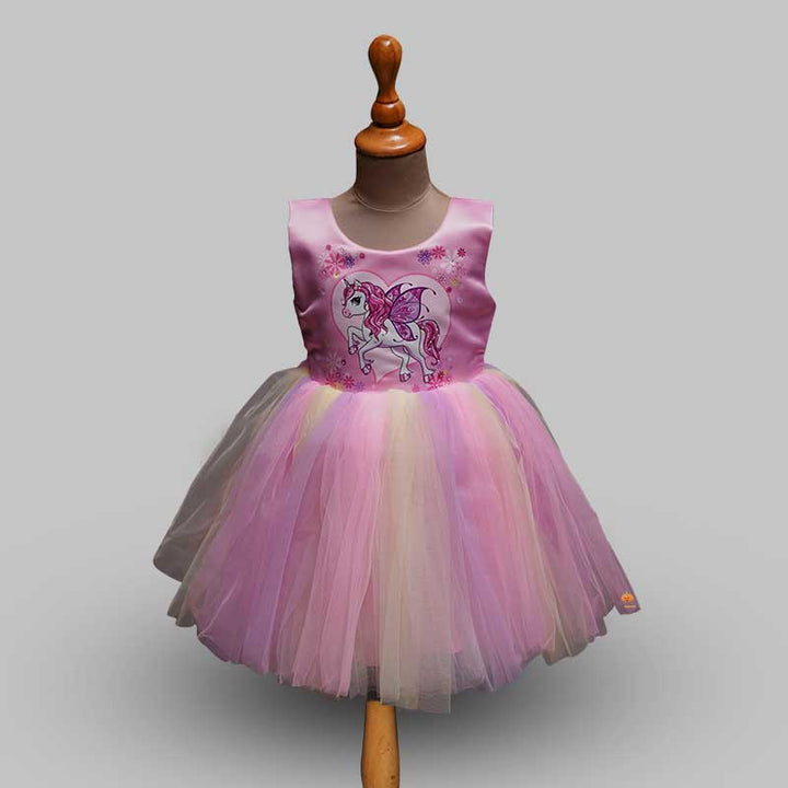 Unicorn Design Frock For Girls