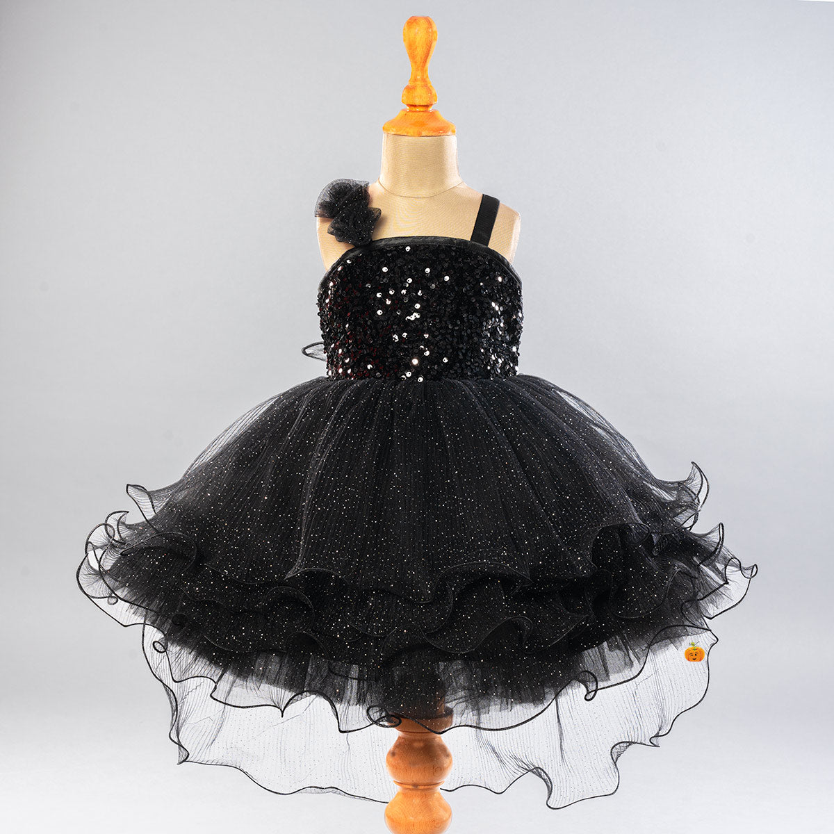 Buy Black Organza Frill Dress Dress for Girls Online