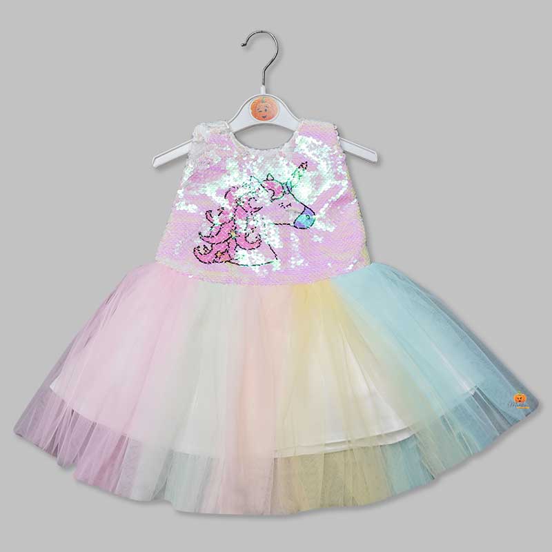 Buy Sequin Unicorn Hues in Frock for Girls – Mumkins