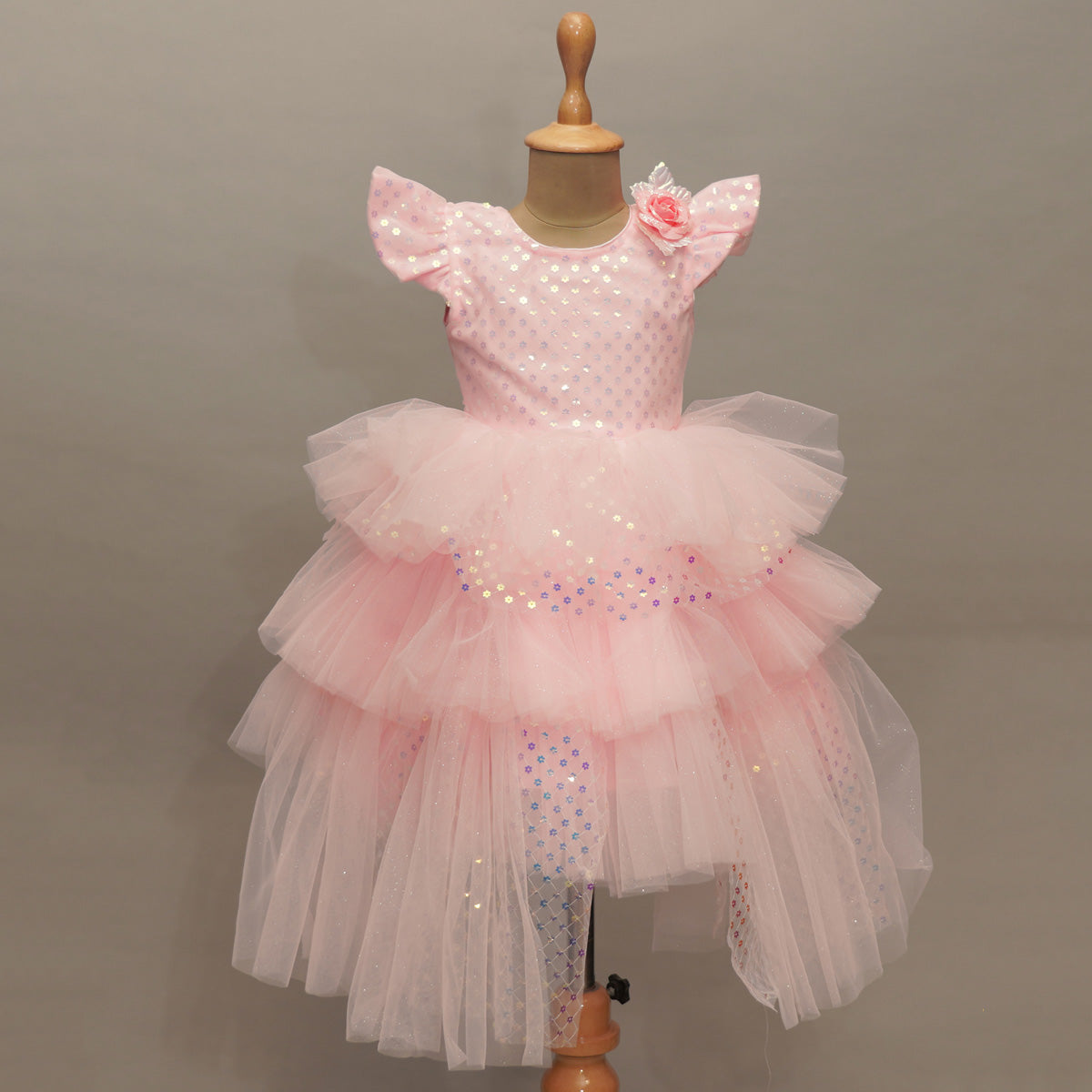 WEAR ME WELL Adorable Baby Girl's Knee Length Net Pink Frock for Casual and  Fancy Occasions