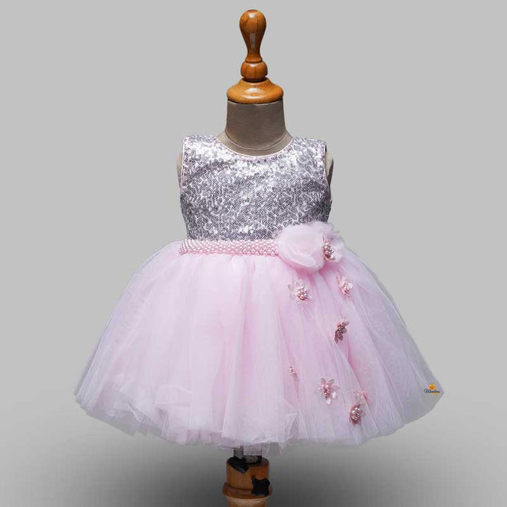 Girls And Kids Frock With Fluffy NetPINK