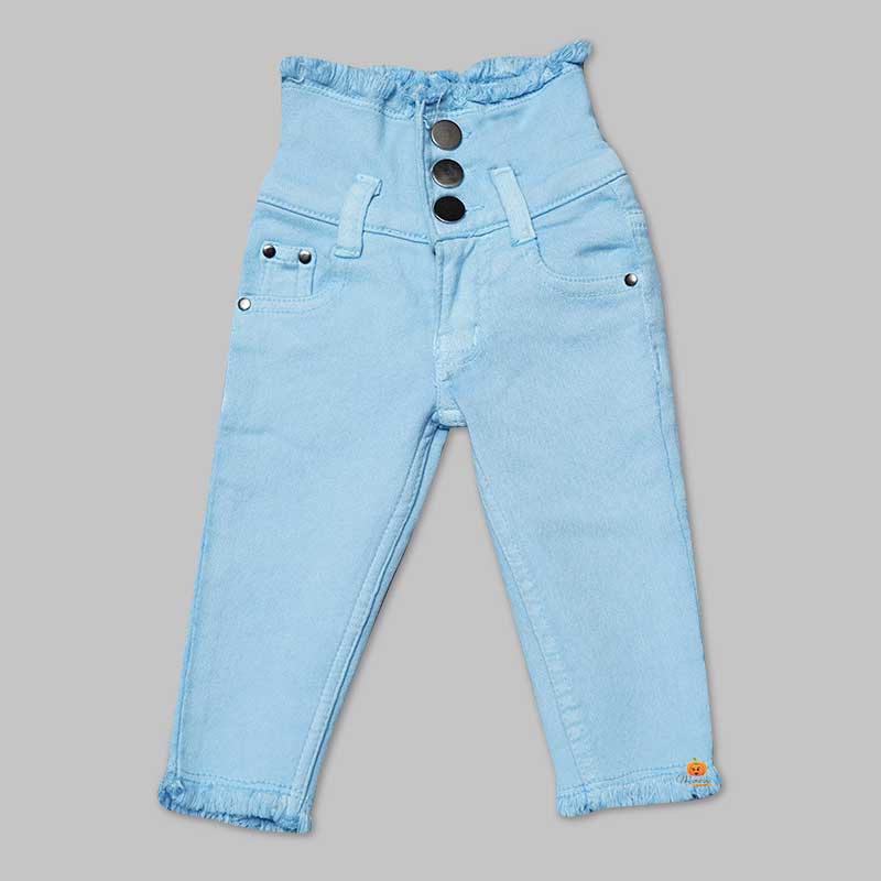 High Waits Jeans For Girls And KidsSky Blue