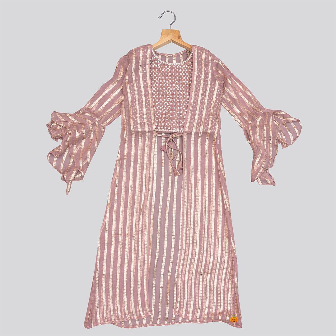 Onion Girls Palazzo Suit with Shrug Top View