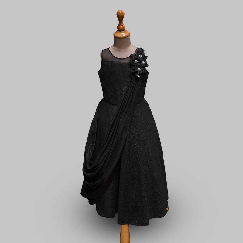 Black Long Gown For Kid Girls