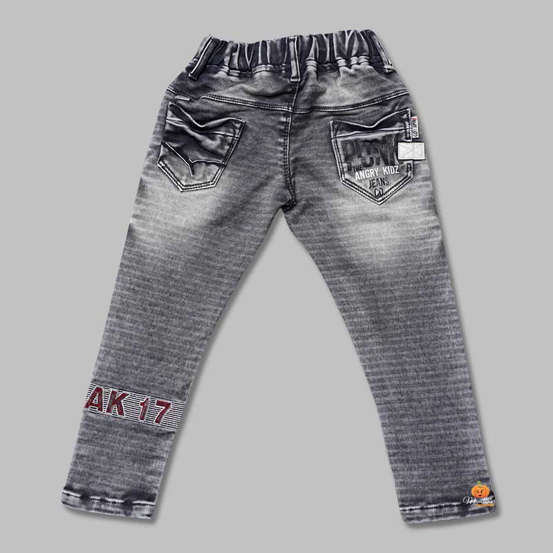 Drawstring Elastic Waist Jeans for Boys Back 