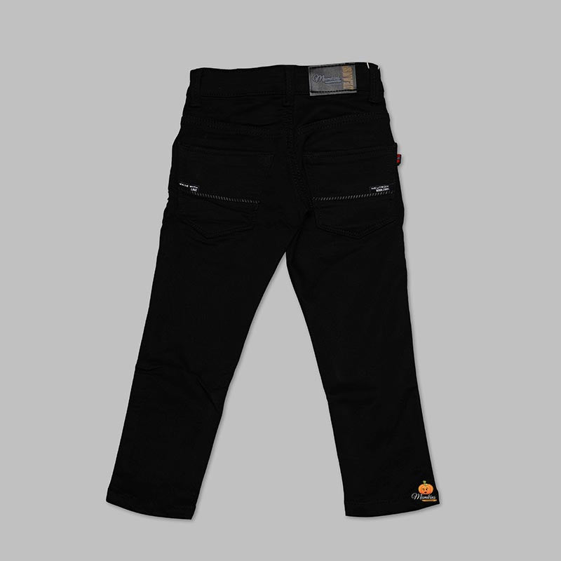 Black Fix Waist Denim Boys Jeans Back 