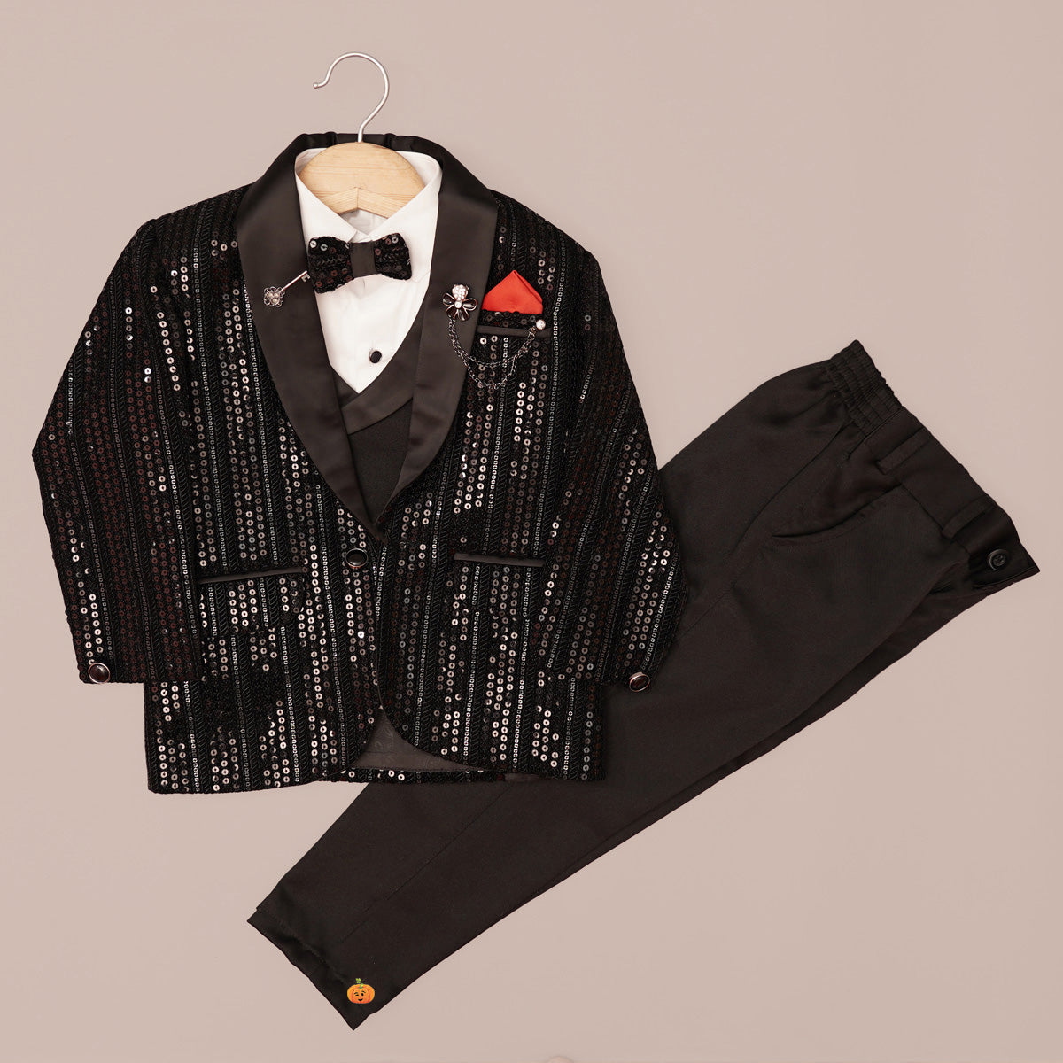 Buy Black Sequin Boys Suits Mumkins