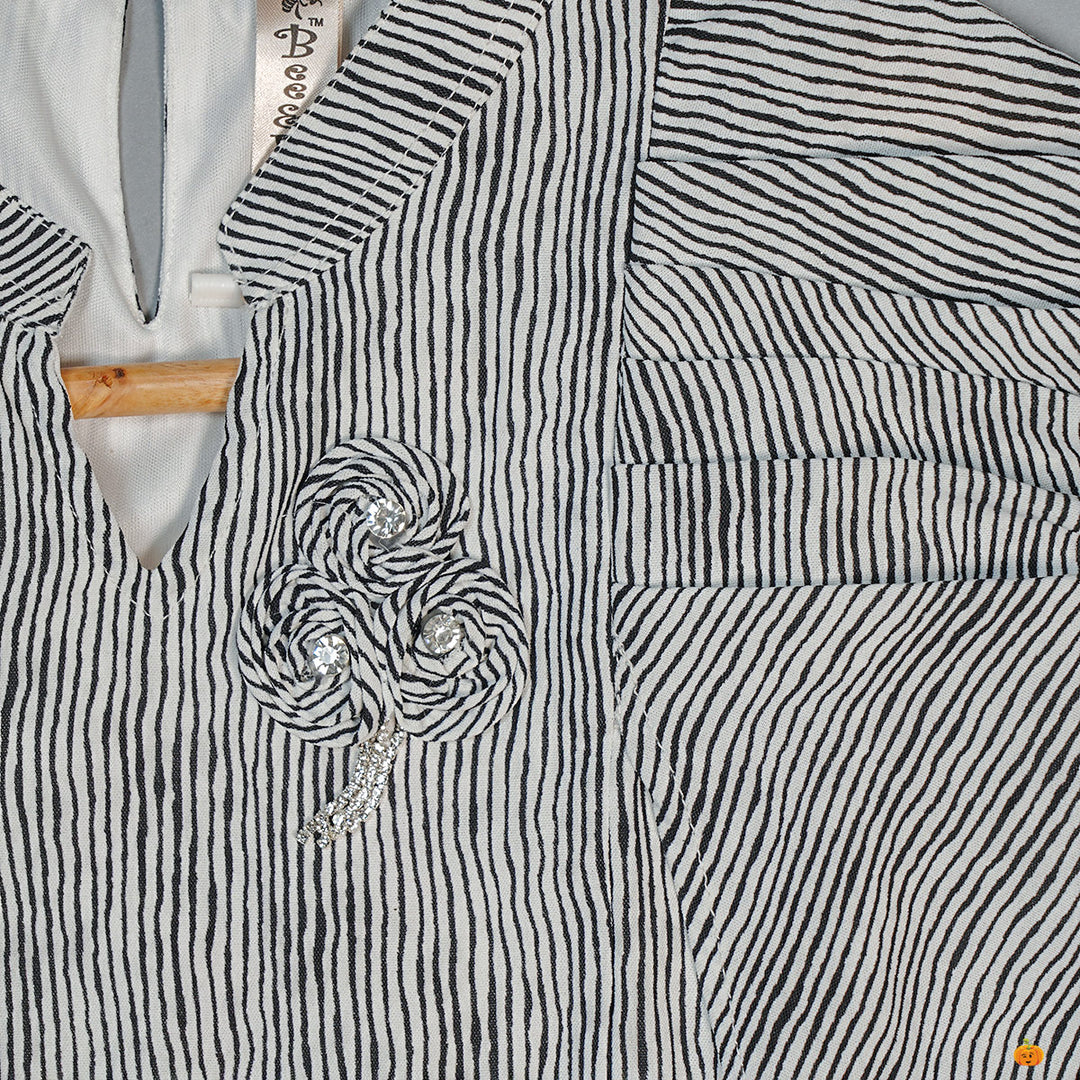 Stripe Patterns Top for Kids Close Up View