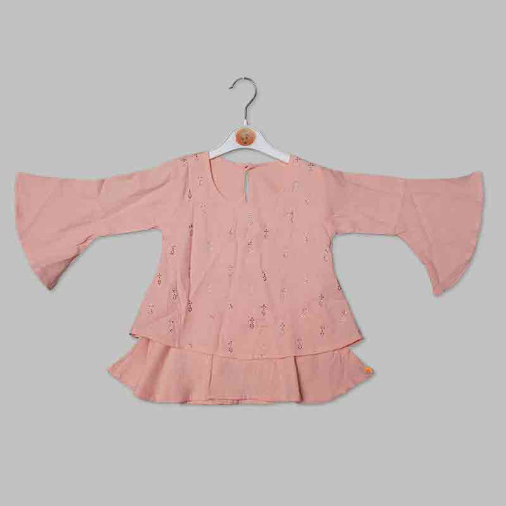 White-Peach Top for Kid Girls