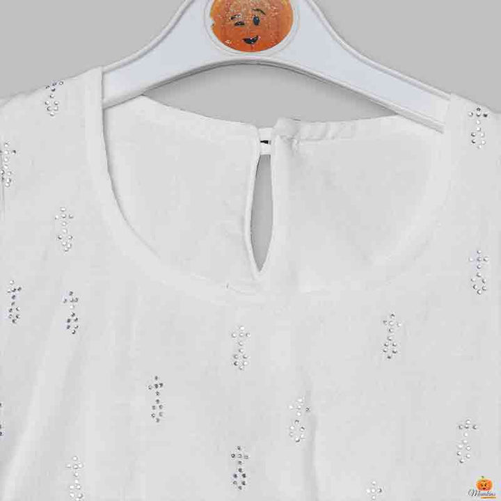 White-Peach Top for Kid Girls