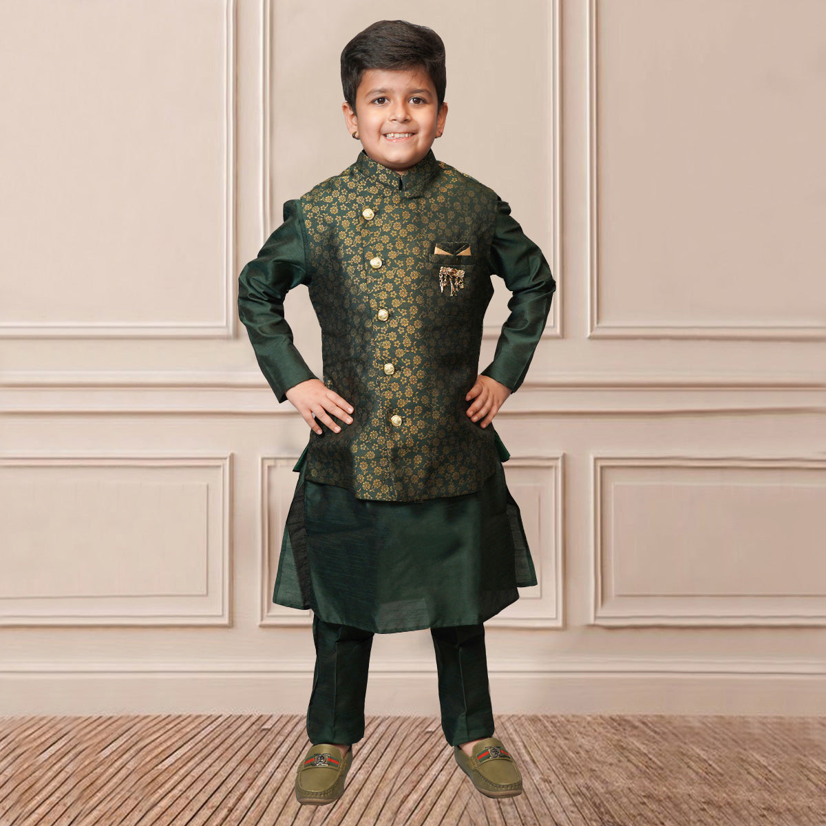 Designer kurta with hot sale nehru jacket