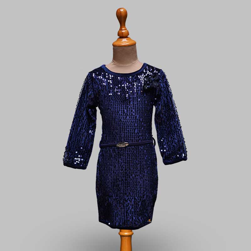 Mermaid Blue Sequin Dress #2204005 – Aroy Kids