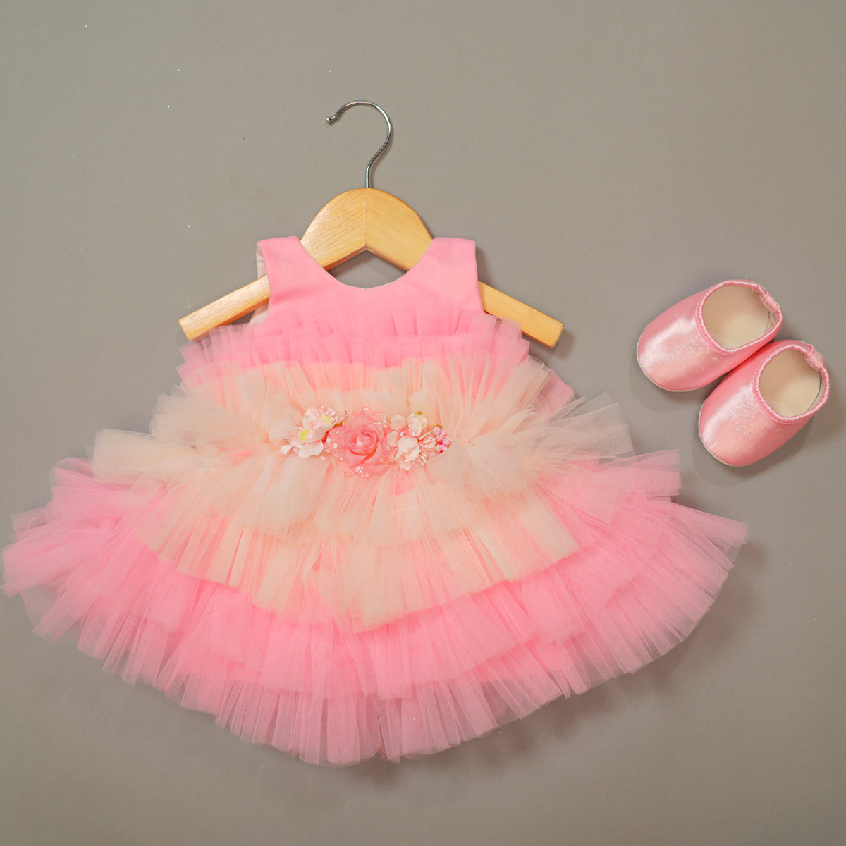 Taffeta Party Wear Silk Frock - Silk Indian Baby Girls Dress