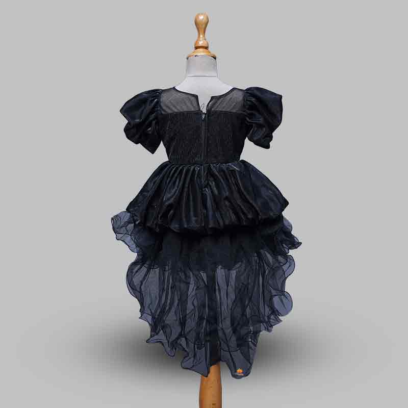 Black Party Wear Girls Frock Back 