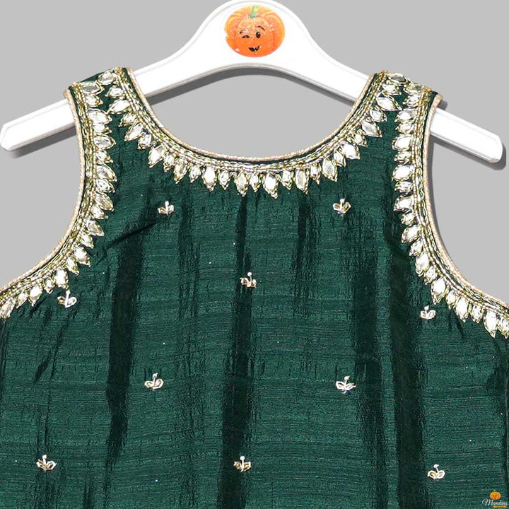 Dark Green Sharara Dress for Kids