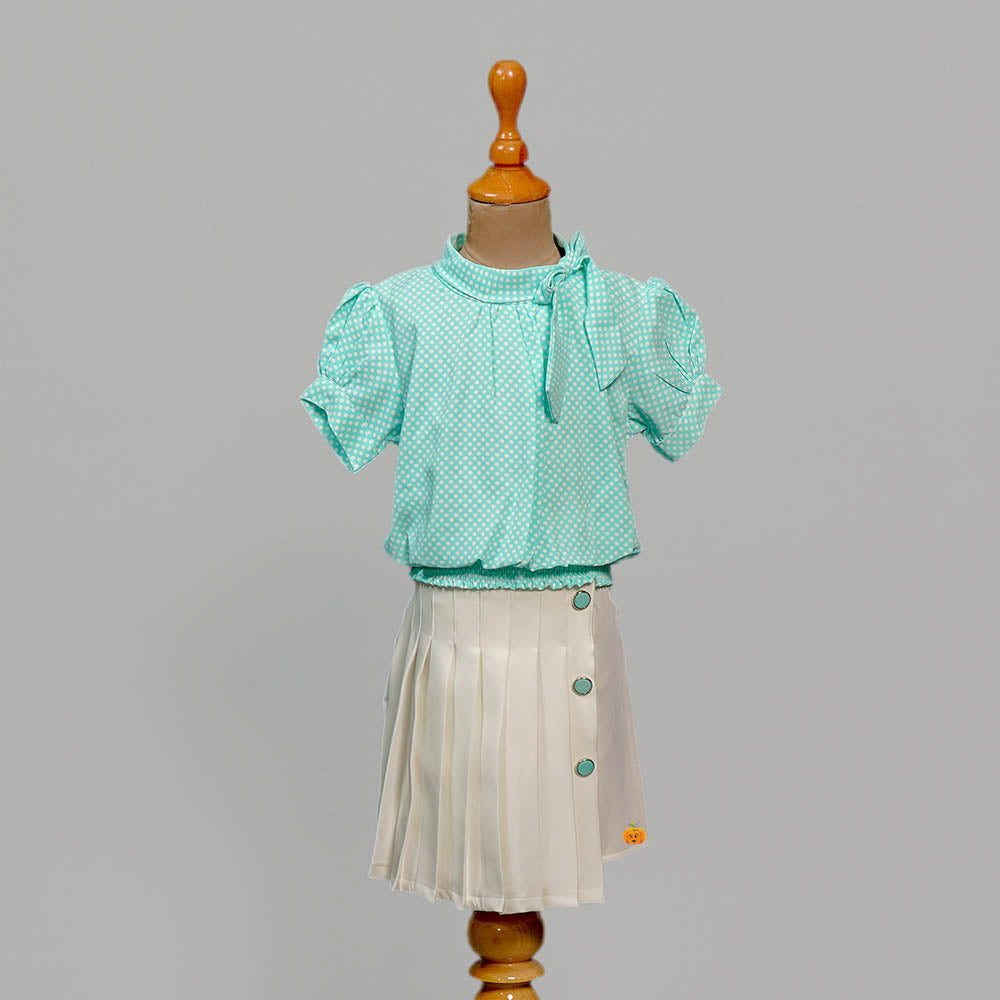 skirt and top for kids gs205503 green 1