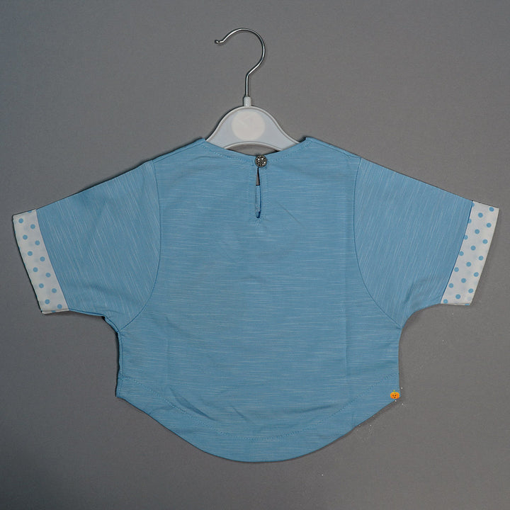 Half Sleeves Baby Girl Tops with Bow Tie Back View